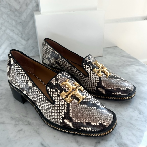 TORY BURCH Freya Mid-Heel Snake Skin Loafer SIZE 8 - Picture 3 of 12